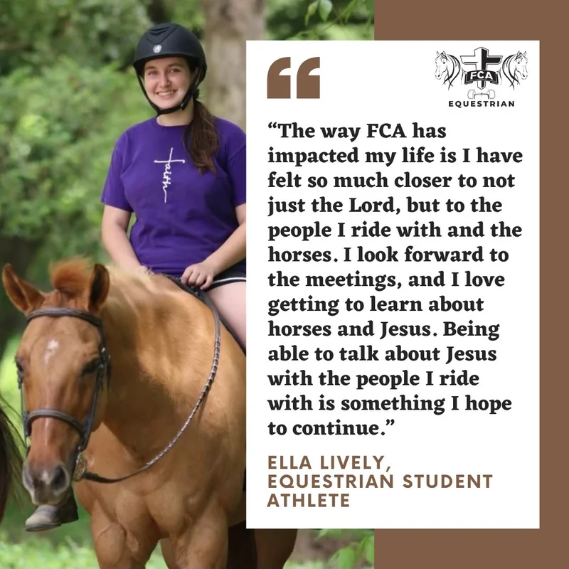 FCA Equestrian Huddle gathering at Horses and Hope in Talmo, Georgia