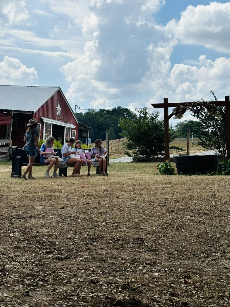 Girls at the FCA Equestrian Huddle