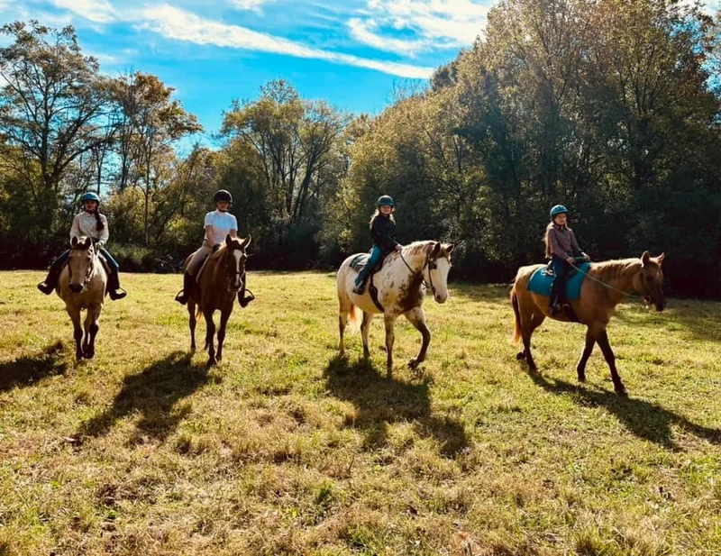 Young rider receiving a lesson at Horses and Hope in Talmo, Georgia